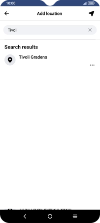 Press the required location.