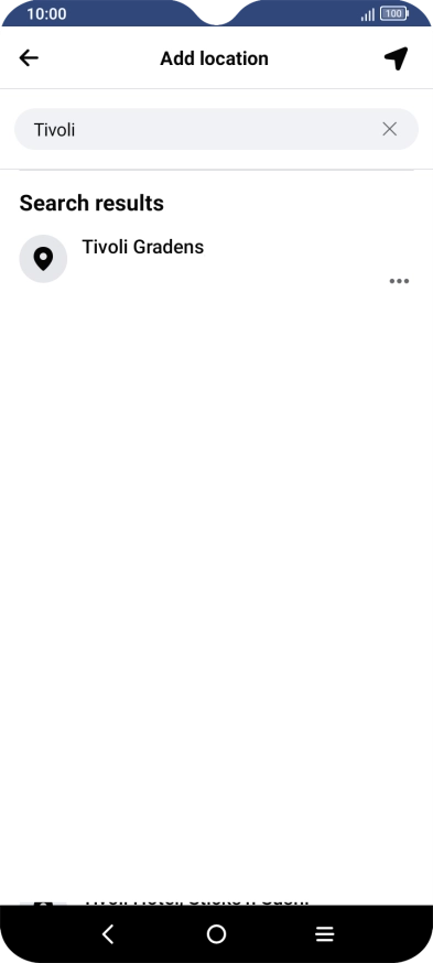 Press the required location.