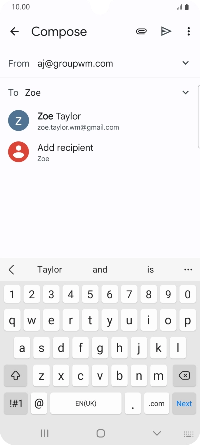 Press the required contact. Press the required contact.