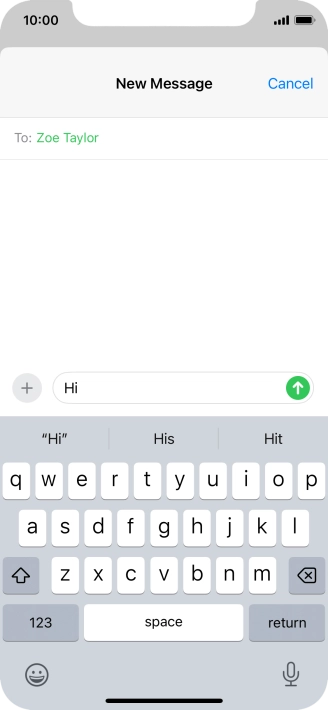 Press the send icon.