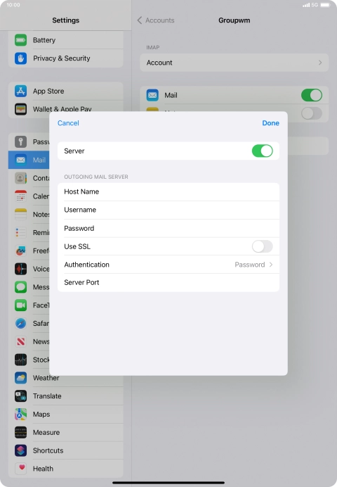 Press the indicator next to 