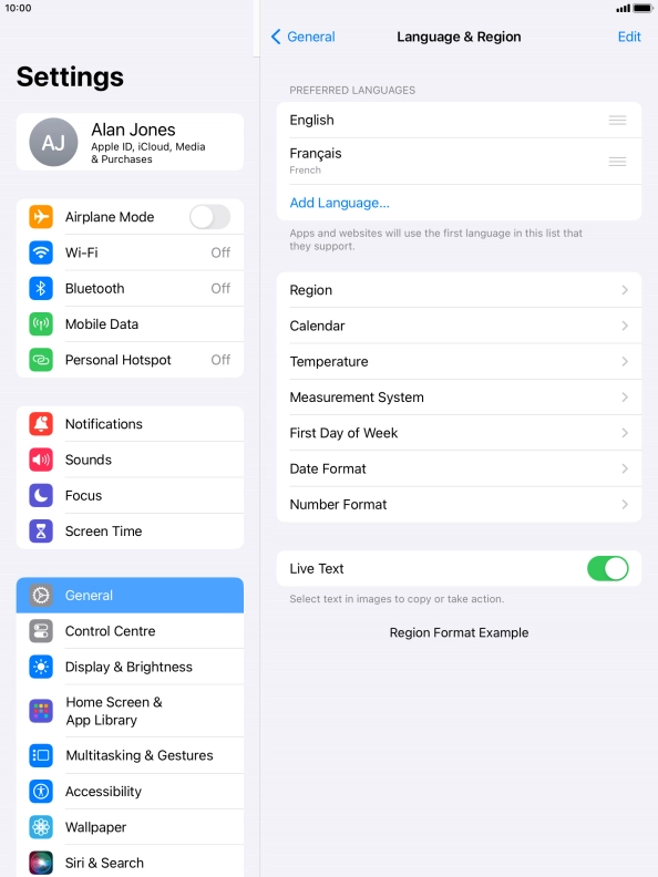 To subsequently select another language as the default language, press the move icon next to the required language and drag it to the top of the list. To subsequently select another language as the default language, press the move icon next to the required language and drag it to the top of the list.
