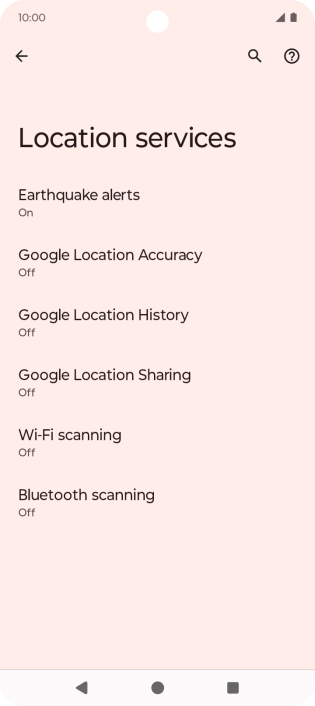 Press Google Location Accuracy.