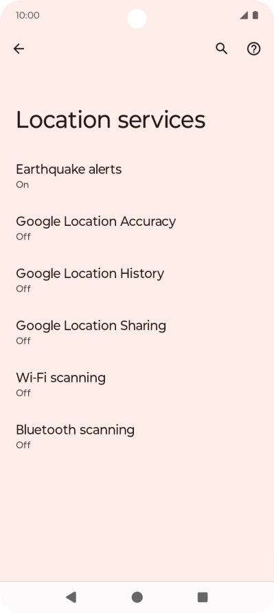 Press Google Location Accuracy.
