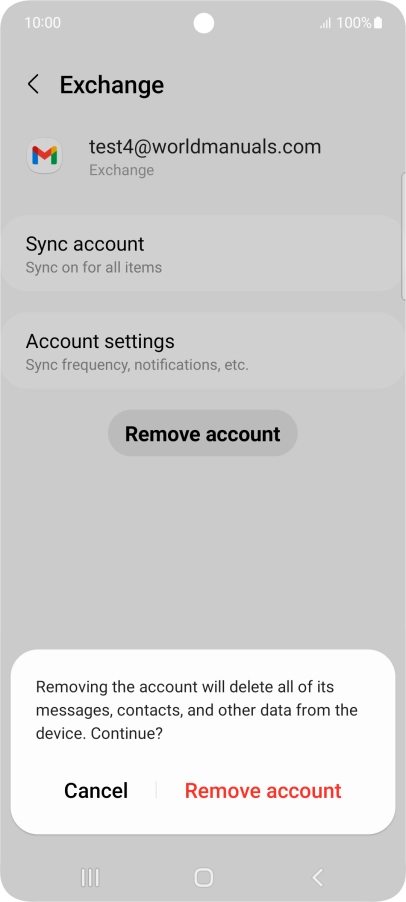 Press Remove account.
