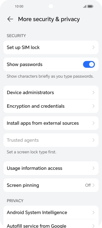 Press Set up SIM lock.