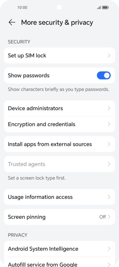 Press Set up SIM lock.