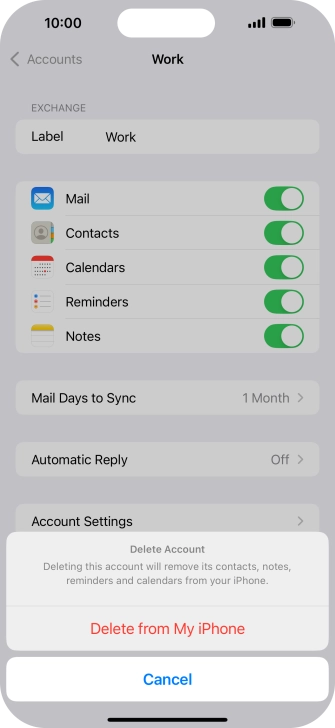 Press Delete from My iPhone. Press Delete from My iPhone.