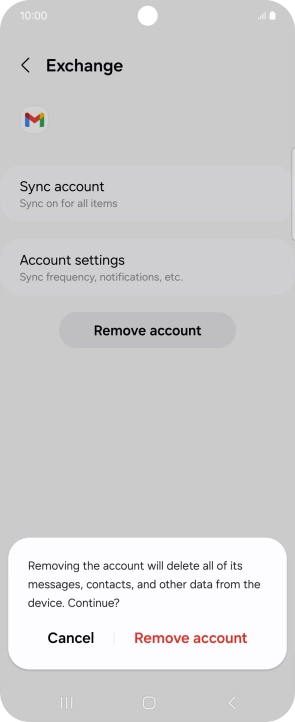 Press Remove account. Press Remove account.
