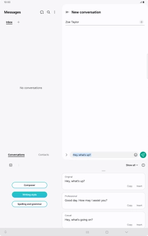Press the drop down list.