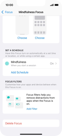 Press the required setting below 