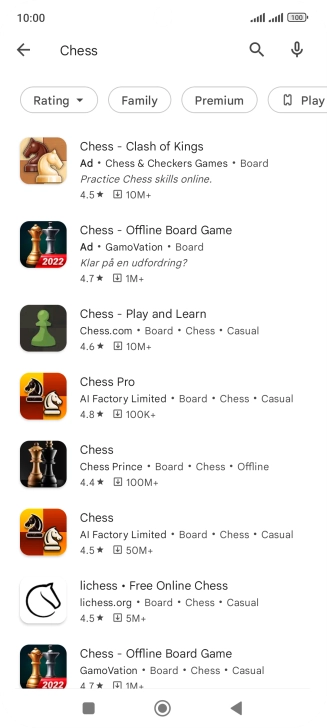 Press the required app.