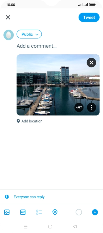 Press the text input field.