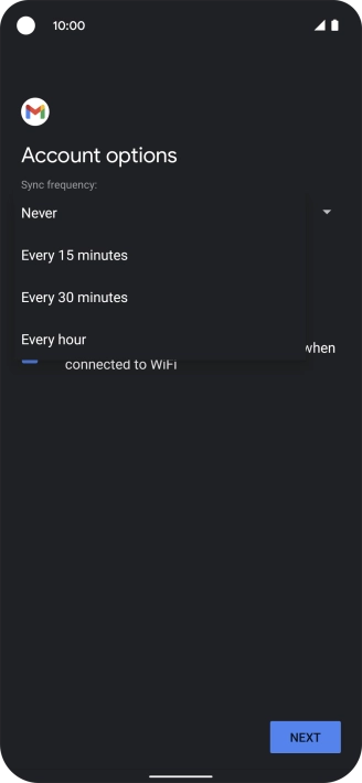 Press the required setting.