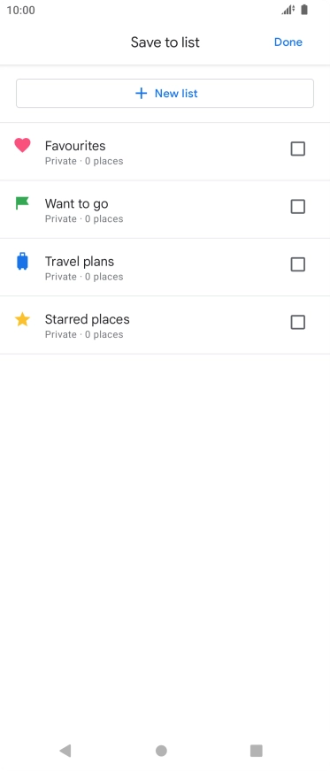 Press the required setting.