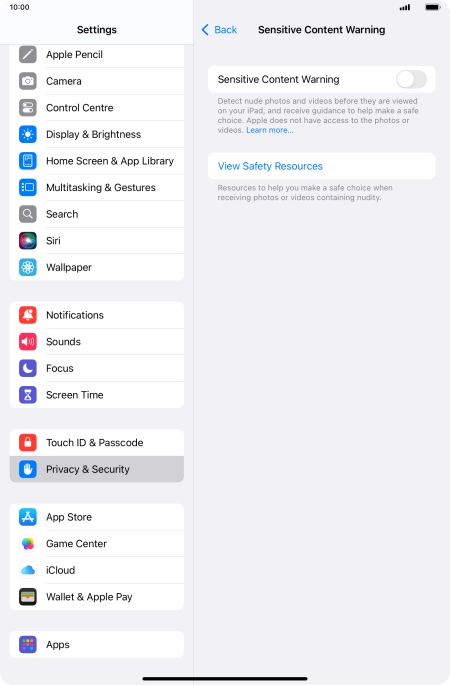 Press the indicator next to 