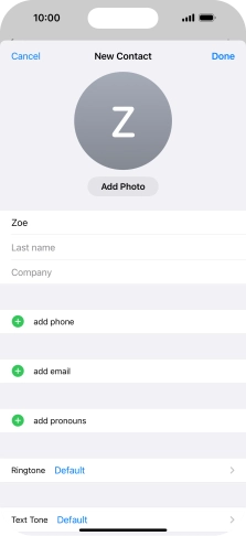 Press Last name and key in the last name.