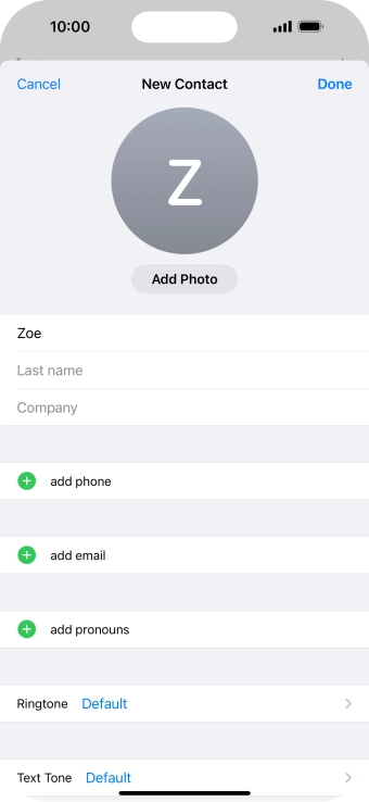 Press Last name and key in the last name.