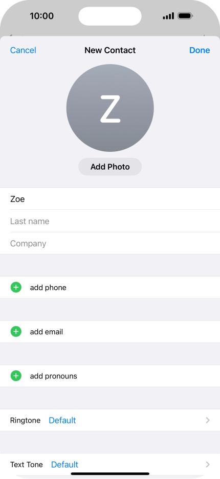 Press Last name and key in the last name.