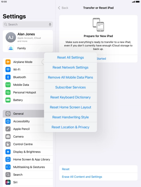 Press Reset All Settings. Press Reset All Settings.