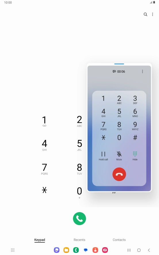 Press the end call icon.