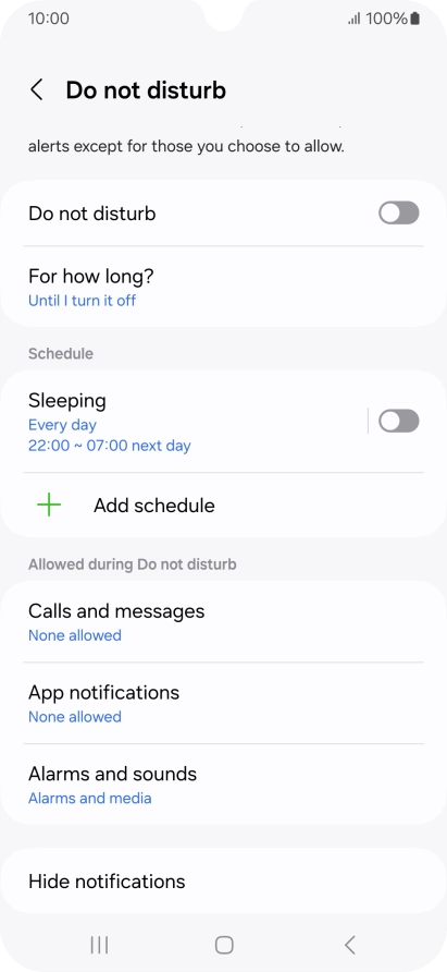 Press the indicator next to 