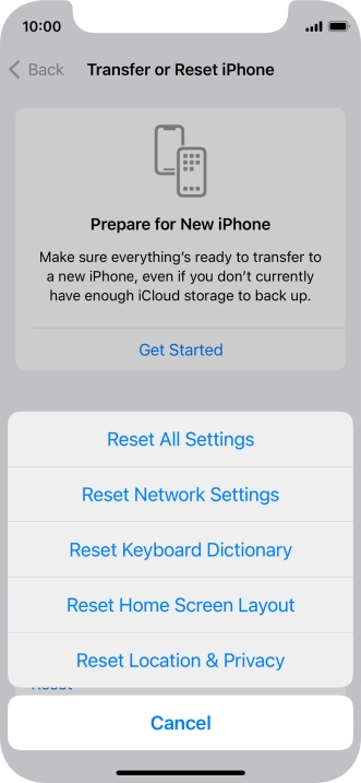 Press Reset All Settings.