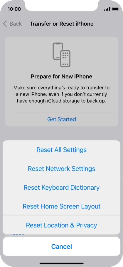 Press Reset All Settings.