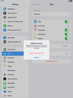 Press Delete from My iPad.