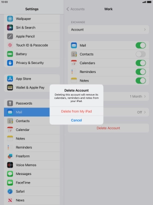 Press Delete from My iPad.