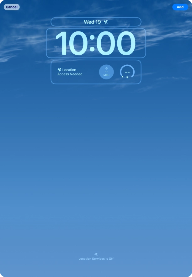 To customise the way the lock screen date is displayed, press the date widget and follow the instructions on the screen to select the required widget display mode.