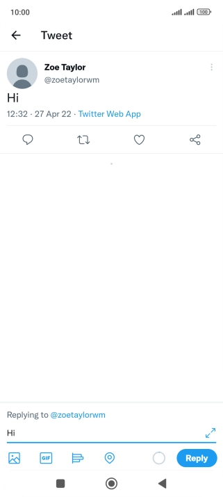 Write your reply and press Reply.