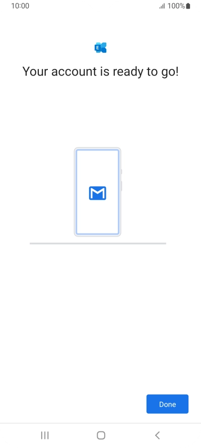 If this screen is displayed, your email account has been recognised and is being set up automatically. Follow the instructions on the screen to key in more information and finish setting up your phone.