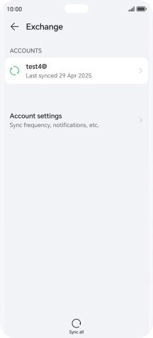Press the required email account. Press the required email account.