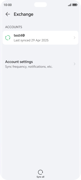 Press the required email account. Press the required email account.