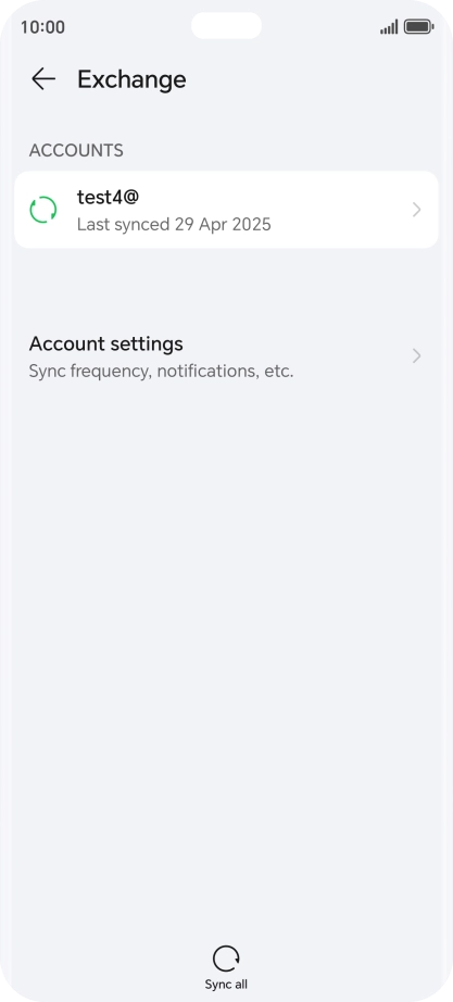 Press the required email account. Press the required email account.