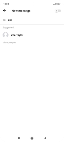 Key in the first letters of the recipient's name and press the required contact. Key in the first letters of the recipient's name and press the required contact.