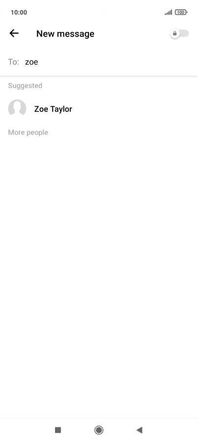 Key in the first letters of the recipient's name and press the required contact. Key in the first letters of the recipient's name and press the required contact.