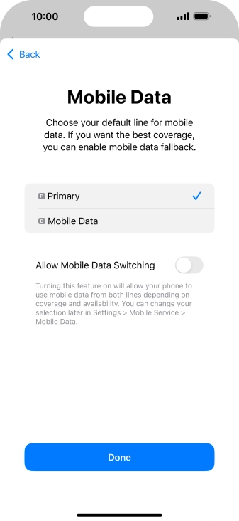 Press the indicator next to 
