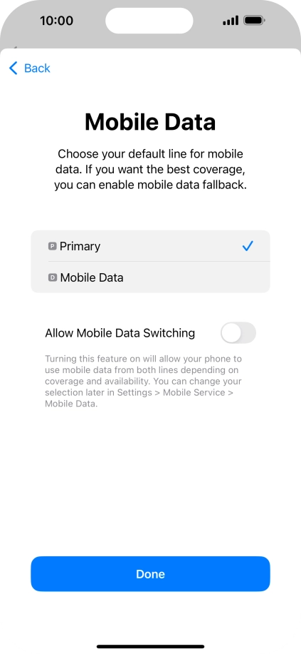 Press the indicator next to 