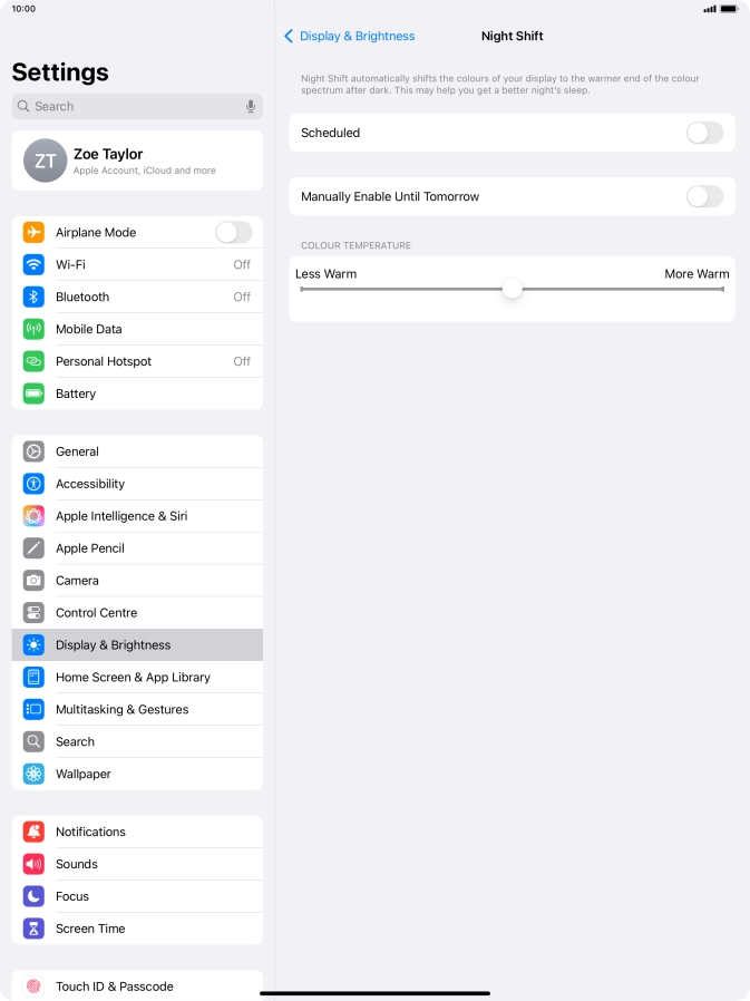 Press the indicator next to 