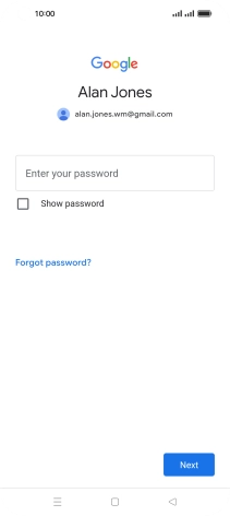 Press Enter your password and key in the password for your Google account.