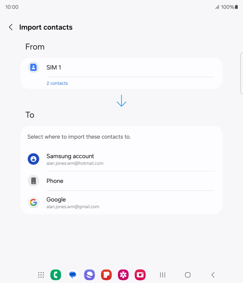 Press the required Google account. Press the required Google account.