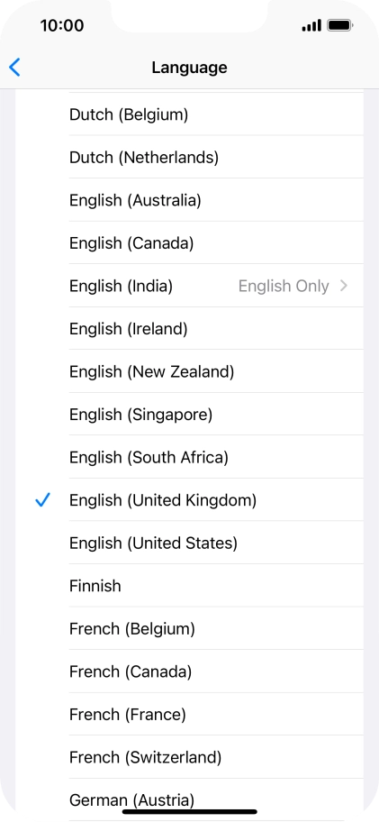 Press the required language.