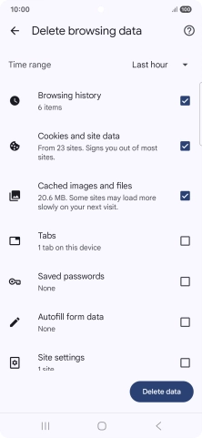 Press the fields next to the required data types. Press the fields next to the required data types.