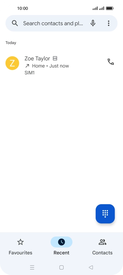 Press and hold the required number.