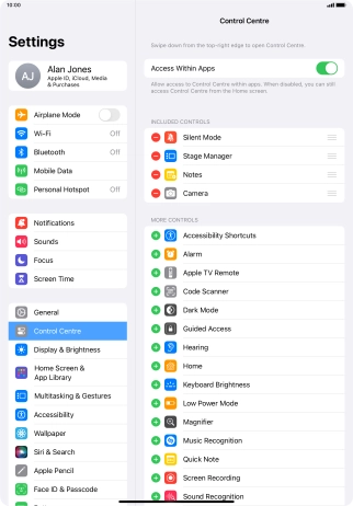 Press the indicator next to 