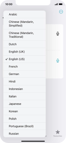 Press the required source language. Press the required source language.