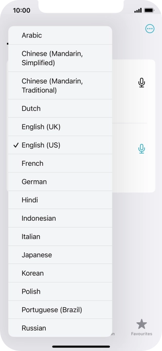Press the required source language. Press the required source language.