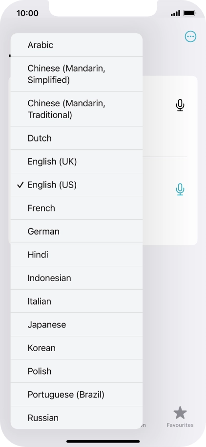 Press the required source language. Press the required source language.